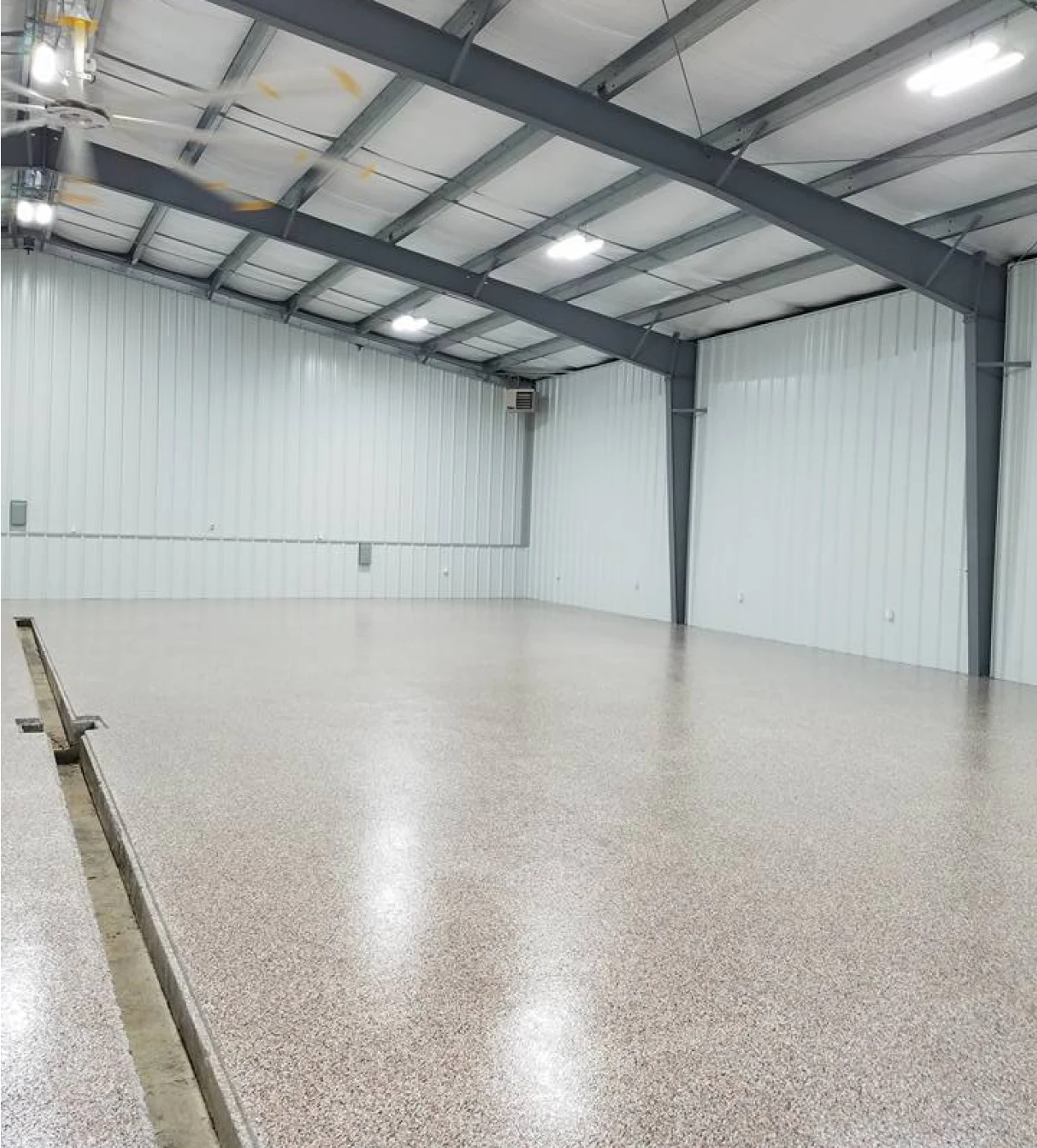 warehouse with lightbrown epoxy flooring rainelle wv